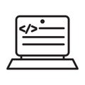 coding program icon Black line art vector Royalty Free Stock Photo