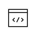 Coding Program Icon for Software Development, Programming Languages, and Tech Projects Graphics