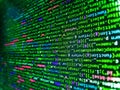 Coding programmer abstract background. Coding application by programmer developer. Web developer programmer monitor screen display Royalty Free Stock Photo