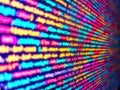 Digital abstract bits data stream, cyber pattern digital background. Letters, chars, and digits. Screen of web developing code on Royalty Free Stock Photo