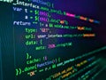 Coding programmer abstract background. Modern technologies, web cascading design. HTML and CSS code developing screenshot. Royalty Free Stock Photo