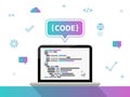 Coding or programming on laptop screen Royalty Free Stock Photo