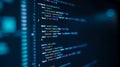 Coding and programming development with vibrant syntax highlighting and intricate scripts displayed on a dark screen Royalty Free Stock Photo