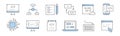 Coding and programming doodle icons vector set Royalty Free Stock Photo