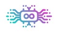 Coding Programming Infinity Loop Circuit Icon, Software, vector design Generative AI Royalty Free Stock Photo