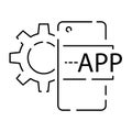 Coding and Programming line icon. Dev thin line Icon for development. Web or ui. Computer technology and data Royalty Free Stock Photo