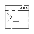 Coding and Programming line icon. Dev thin line Icon for development. Web or ui. Computer technology and data Royalty Free Stock Photo
