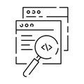 Coding and Programming line icon. Dev thin line Icon for development. Web or ui. Computer technology and data Royalty Free Stock Photo