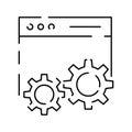 Coding and Programming line icon. Dev thin line Icon for development. Web or ui. Computer technology and data Royalty Free Stock Photo