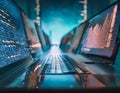 Coding and programming practices, featuring elements like computer screens with code, programming languages, and coding symbols, Royalty Free Stock Photo