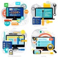 Coding, Programming, Scripting and Development Concept Banners Royalty Free Stock Photo