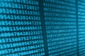 Coding programming source code screen. Colorful abstract data display. Software developer web program script.