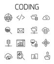 Coding related vector icon set. Royalty Free Stock Photo