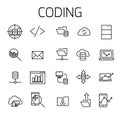 Coding related vector icon set. Royalty Free Stock Photo