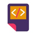 Coding script electronic file symbol glyph vector illustration
