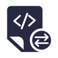 Coding script files exchanging symbol glyph vector icon Royalty Free Stock Photo
