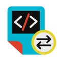 Coding script files exchanging symbol glyph vector icon Royalty Free Stock Photo