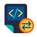 Coding script files exchanging symbol glyph vector icon Royalty Free Stock Photo