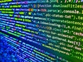 Coding script text on screen. Modern tech. Information technology website coding. Programming internet javascript web code. Web Royalty Free Stock Photo