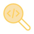 Coding search color line icon