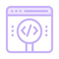 Coding search color line icon