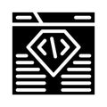 Coding seo optimization glyph icon vector illustration Royalty Free Stock Photo