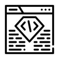 Coding seo optimization line icon vector illustration Royalty Free Stock Photo