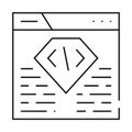 coding seo optimization line icon vector illustration