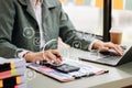 Coding software developer work with augmented reality dashboard computer icons with responsive cybersecurity Royalty Free Stock Photo