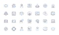 Coding software line icons collection. Compiler, Syntax, Debugger, IDE, Algorithm, Binary, String vector and linear Royalty Free Stock Photo