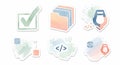 Coding stickers with transparent background Royalty Free Stock Photo