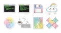 Coding stickers with transparent background Royalty Free Stock Photo