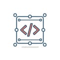 Coding Symbol Vector Icon of Programming Language in a Square for Application or Website Royalty Free Stock Photo