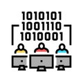 coding teamwork color icon vector illustration Royalty Free Stock Photo