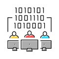 coding teamwork color icon vector illustration Royalty Free Stock Photo