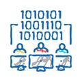 coding teamwork icon doodle illustration Royalty Free Stock Photo