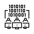 coding teamwork line icon vector illustration Royalty Free Stock Photo