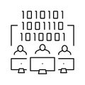 coding teamwork line icon vector illustration Royalty Free Stock Photo