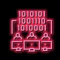 coding teamwork neon glow icon illustration