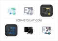 Coding toolkit icons set