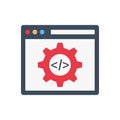 Coding vector flat color icon Royalty Free Stock Photo
