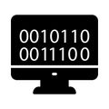 Coding glyph flat vector icon Royalty Free Stock Photo