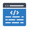 Coding glyph color flat vector icon Royalty Free Stock Photo
