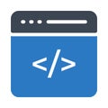 Coding glyph color flat vector icon Royalty Free Stock Photo