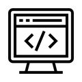 Coding vector line icon Royalty Free Stock Photo