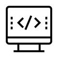 Coding vector line icon Royalty Free Stock Photo