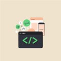 Coding and Web Development Concept Illustration Royalty Free Stock Photo