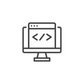 Coding, web development line icon Royalty Free Stock Photo