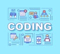 Coding word concepts turquoise banner