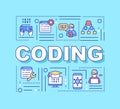 Coding word concepts turquoise banner